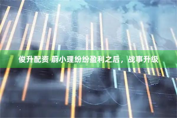 俊升配资 蔚小理纷纷盈利之后，战事升级